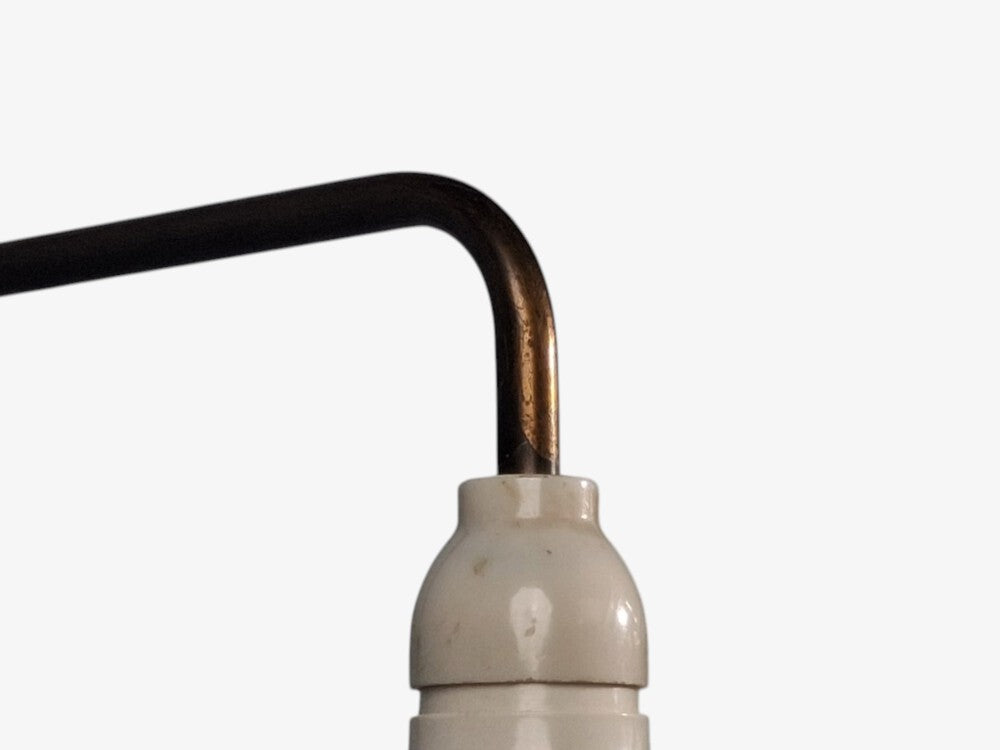 Danish Modern, Articulating Wall Sconce, Brass, Beech Wood, Denmark, 1940s