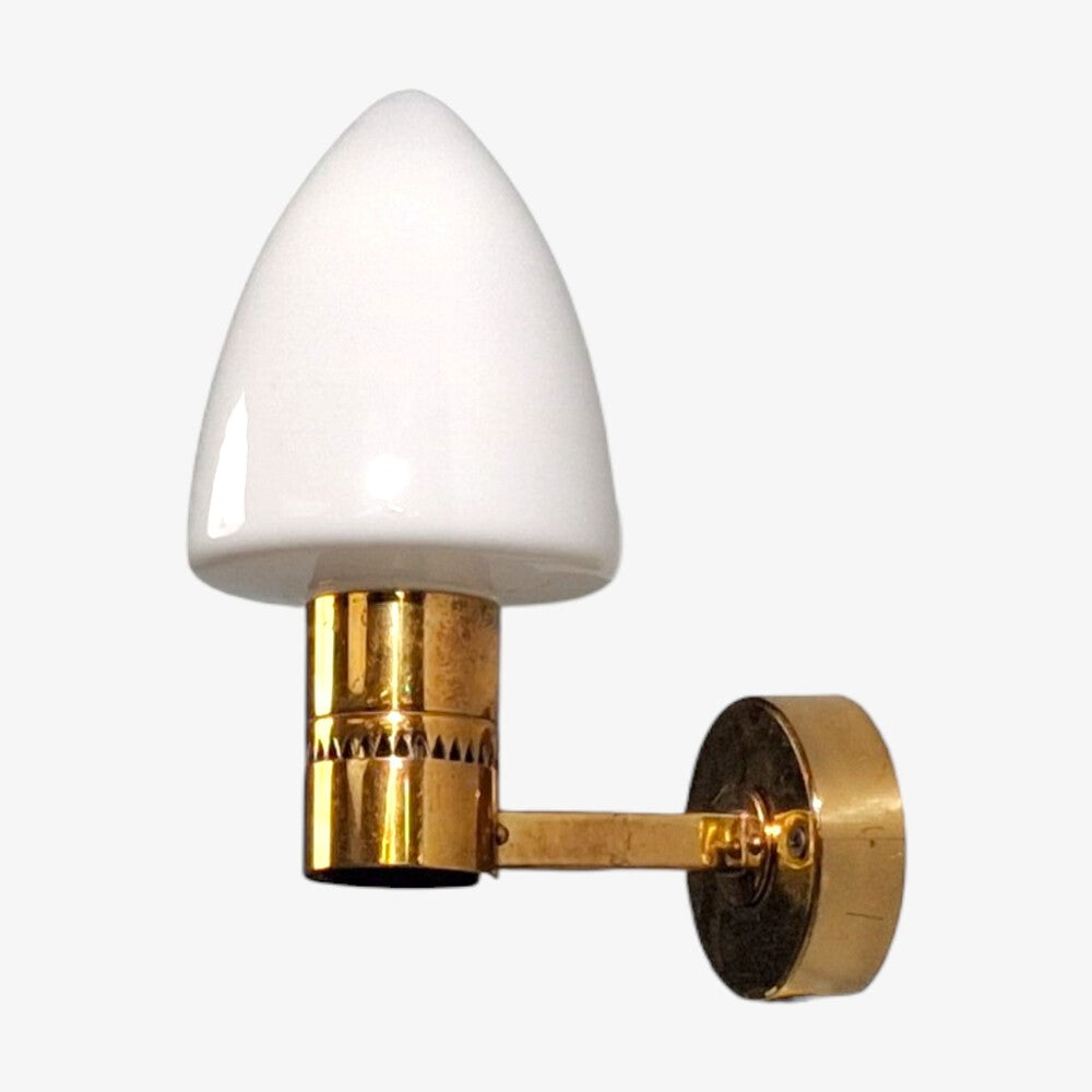 Hans-Agne Jakobsson, Wall Sconce, Brass, Opaline Glass, Sweden, 1960s