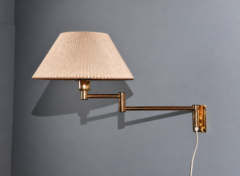 Fagerhults Belysning AB, Articulating Wall Light, Brass, Sweden, 1960s