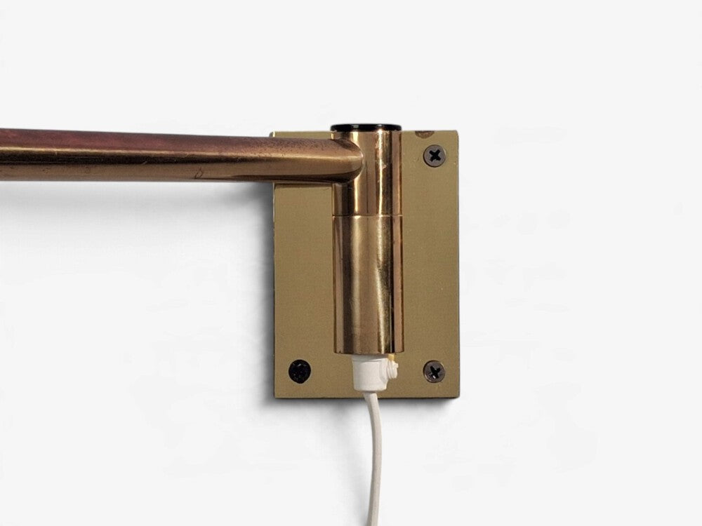 Fagerhults Belysning AB, Articulating Wall Light, Brass, Sweden, 1960s