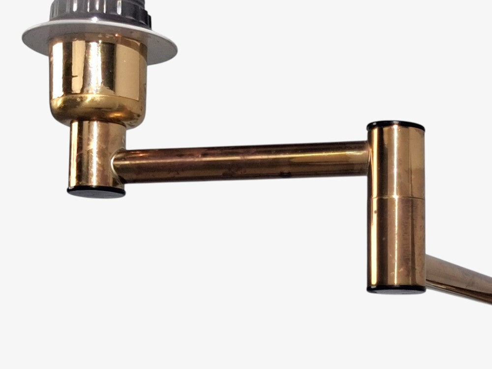 Fagerhults Belysning AB, Articulating Wall Light, Brass, Sweden, 1960s