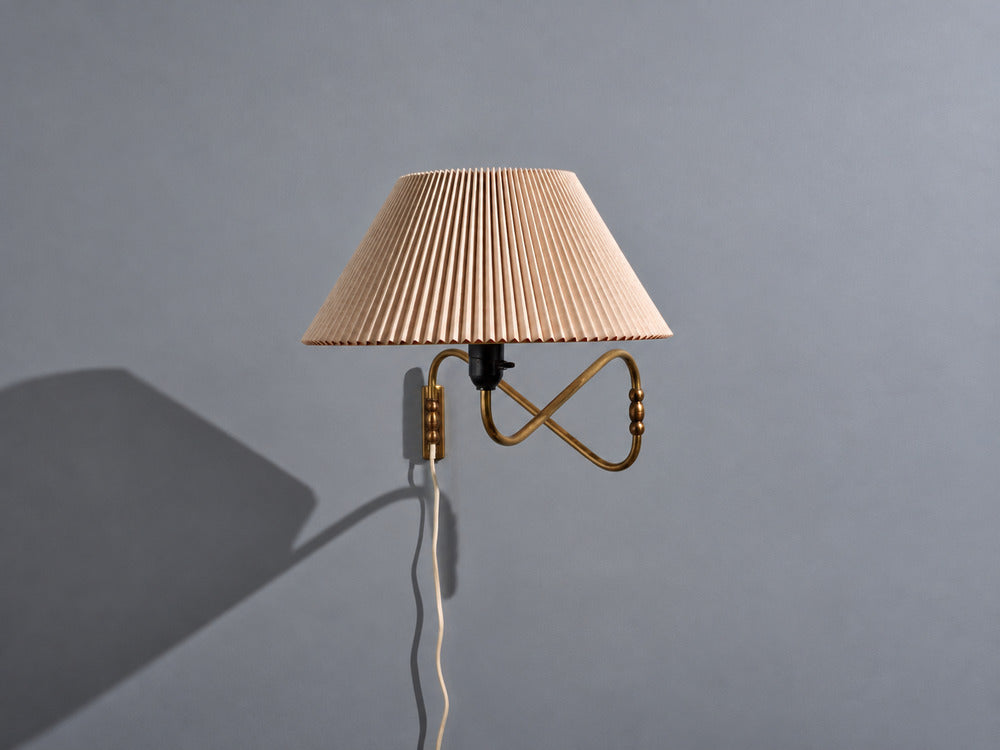Danish Modern, Articulating Wall Light or Sconce, Patinated Brass, Denmark, 1950s