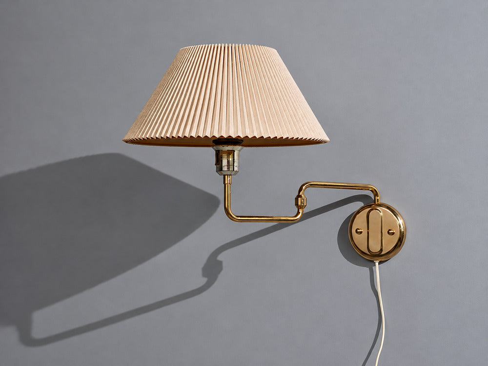 RAF, Swedish Modern, Articulating Wall Light, Brass, Sweden, 1970s