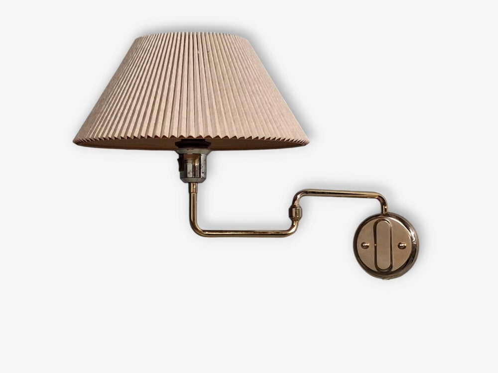 RAF, Swedish Modern, Articulating Wall Light, Brass, Sweden, 1970s