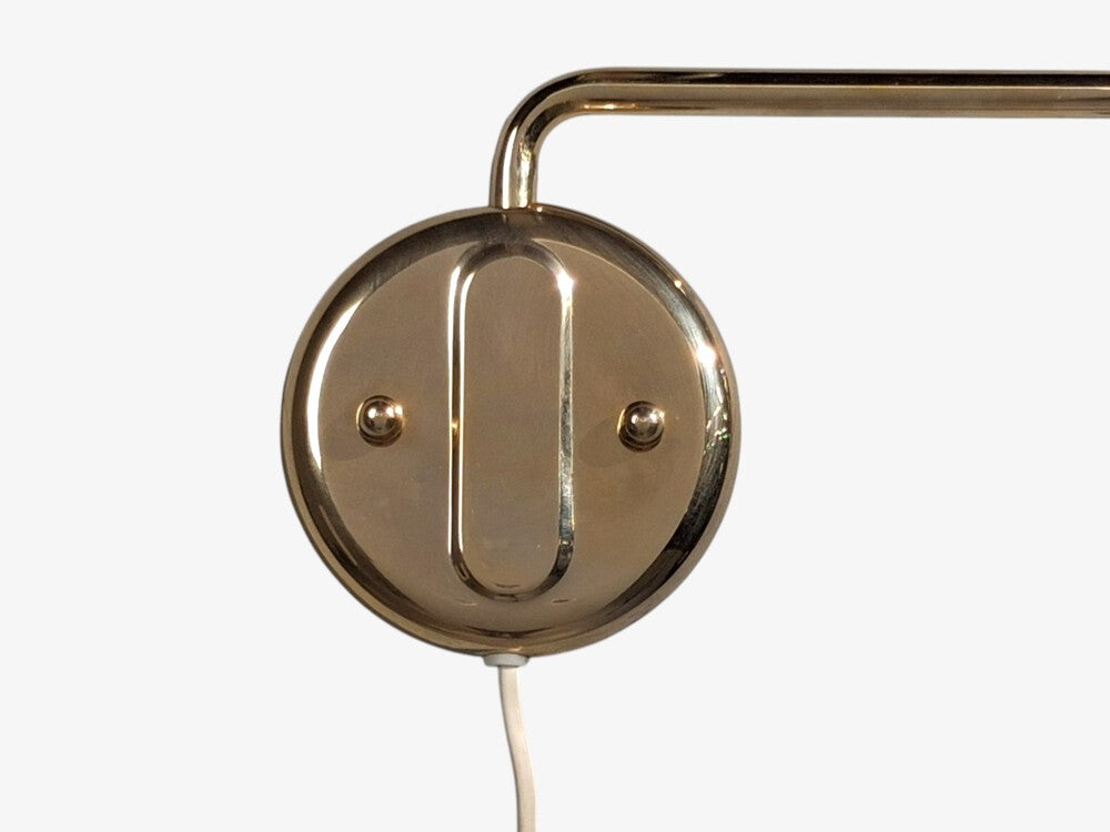 RAF, Swedish Modern, Articulating Wall Light, Brass, Sweden, 1970s
