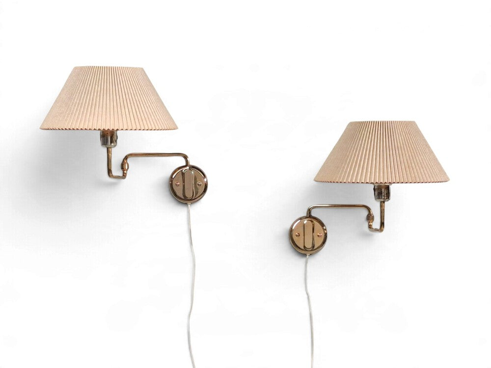 RAF, Articulating Wall Sconces, Brass, Gilt Metal, Sweden, 1970s