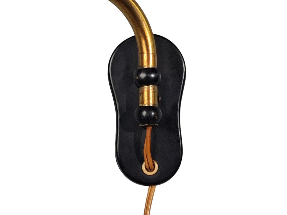 Voss Belysning, Articulating Wall Light, Paintated Brass, Metal, Denmark, 1950s