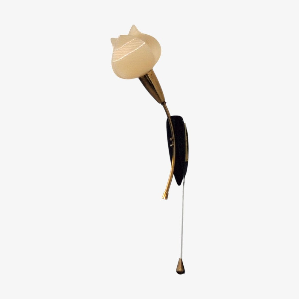 Scandinavian Modern, Tulip Wall Sconce, Brass, Plastic, Sweden, 1950s