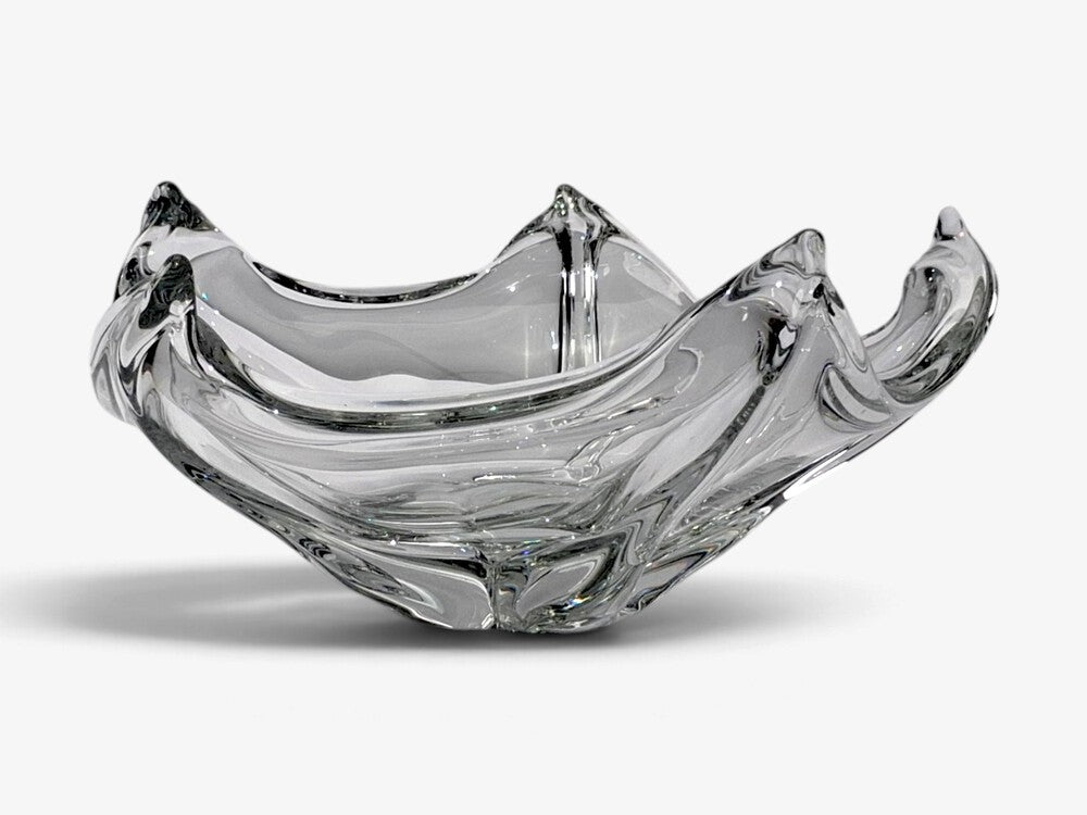 Daum France, French Mid-Century Modern, Sculptural Crystal Bowl, France, 1960s