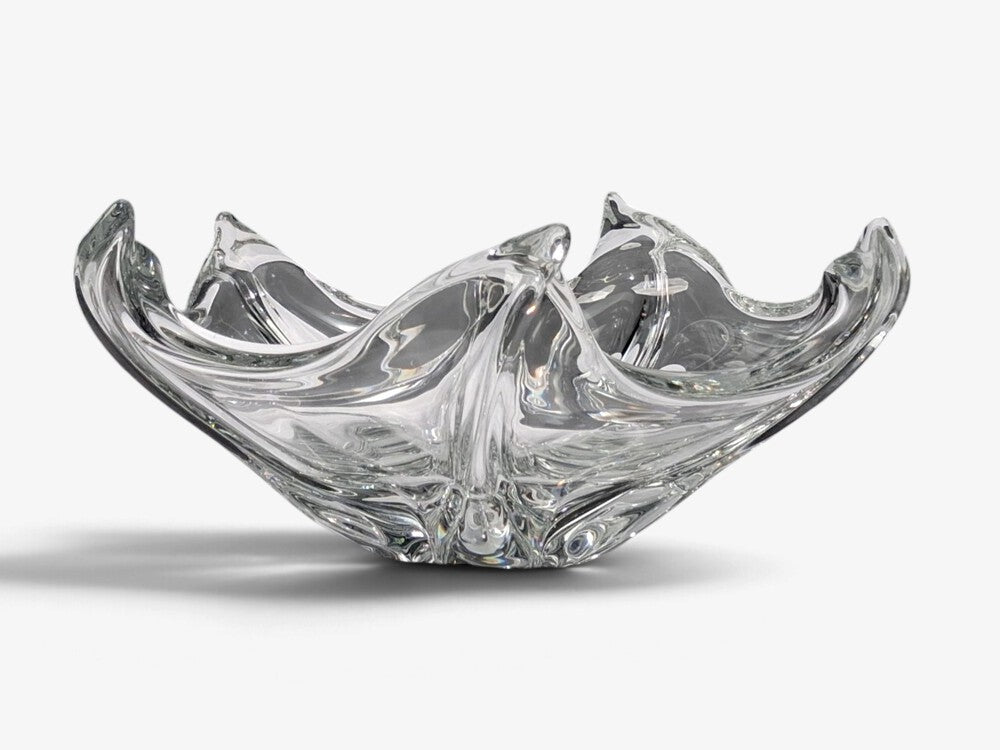 Daum France, French Mid-Century Modern, Sculptural Crystal Bowl, France, 1960s