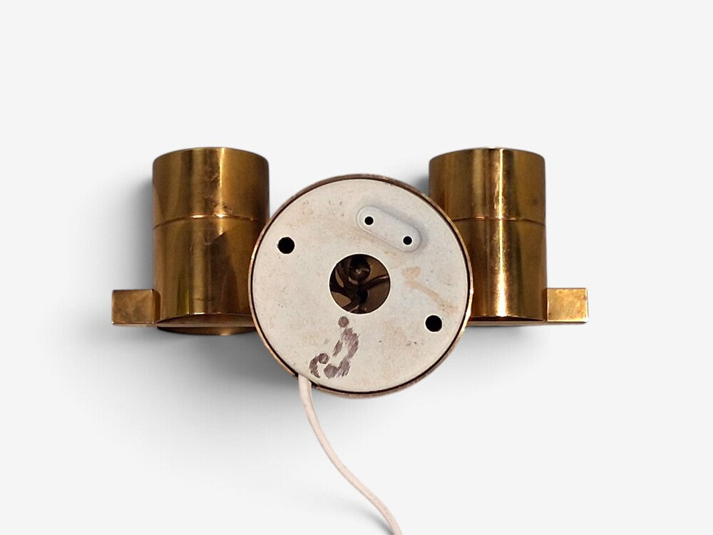 Hans-Agne Jakobsson, Double Arm Wall Sconce, Brass, Sweden, 1960s
