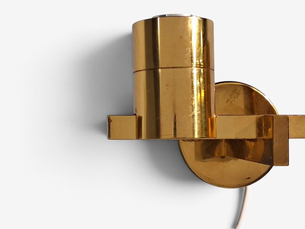 Hans-Agne Jakobsson, Double Arm Wall Sconce, Brass, Sweden, 1960s