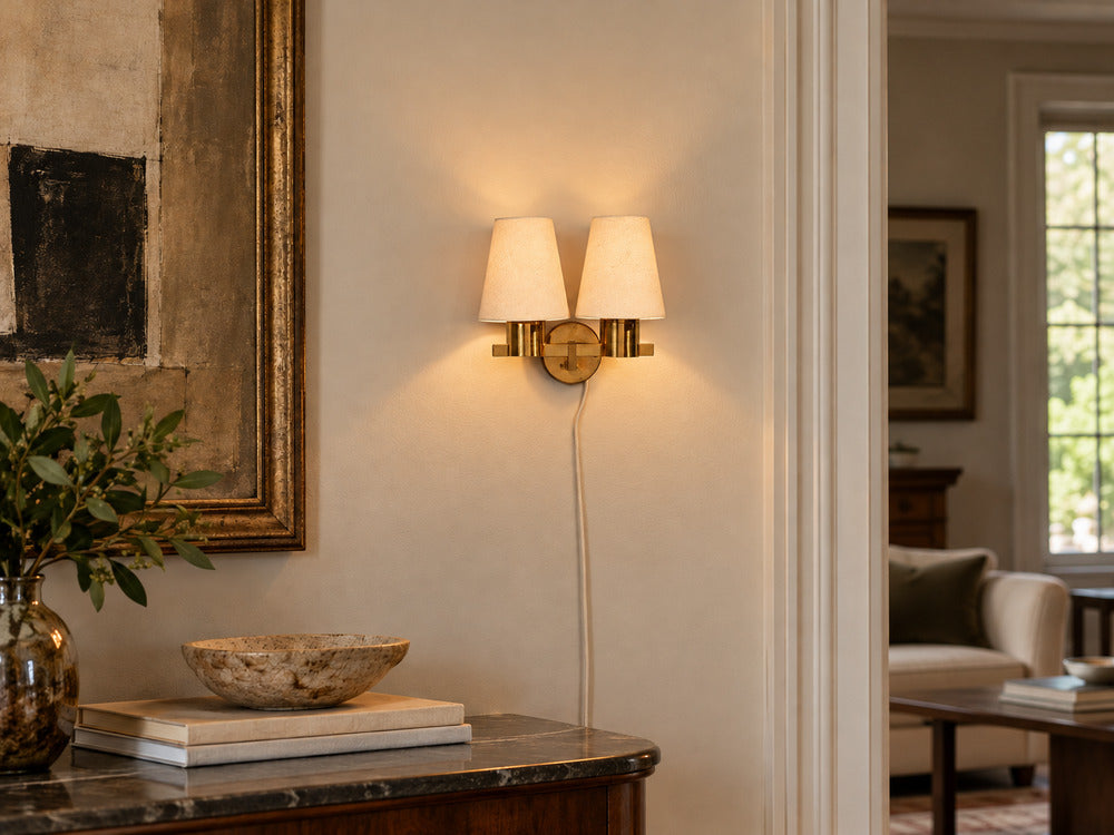 Hans-Agne Jakobsson, Double Arm Wall Sconce, Brass, Sweden, 1960s