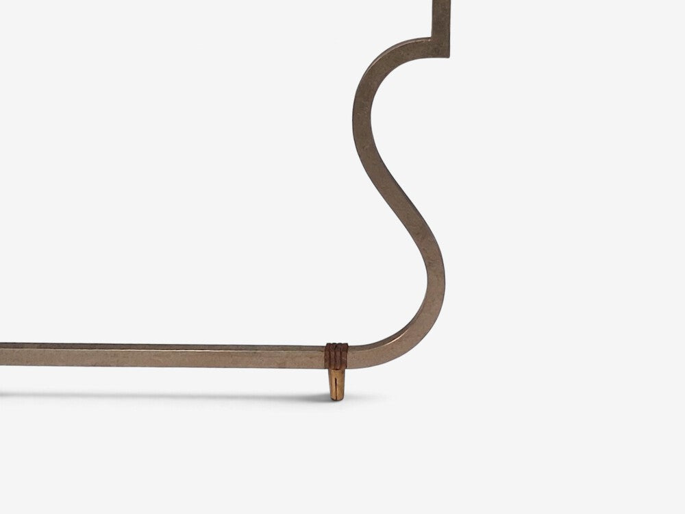 Tommi Parzinger, Unique Coffee Table, Brushed Steel, Glass, USA, 1950s