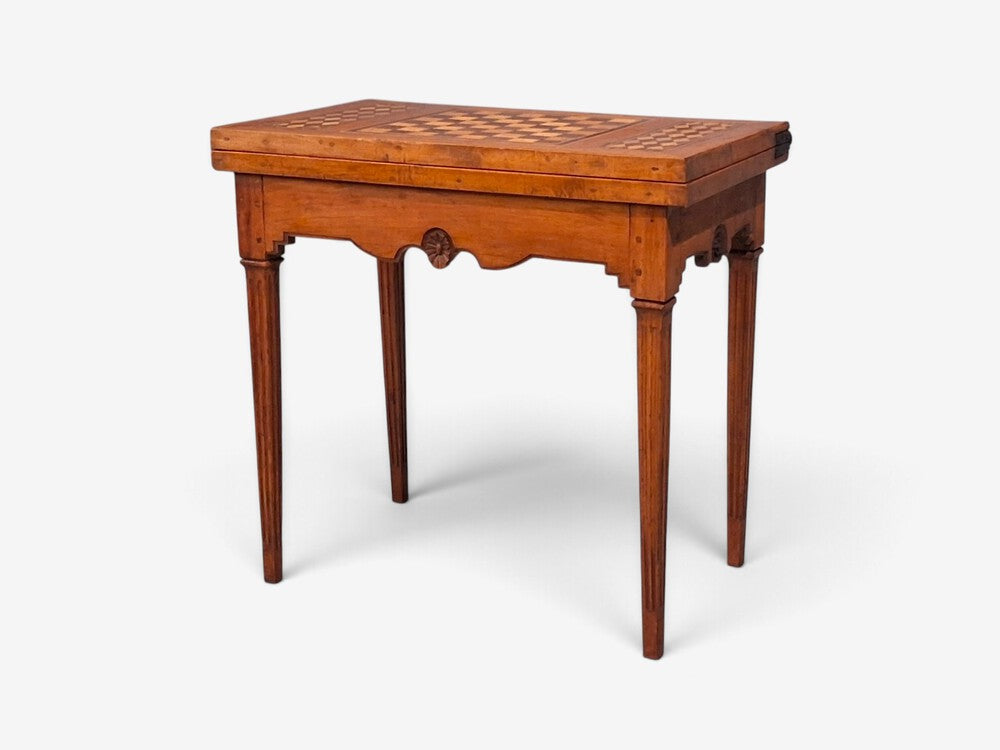 Louis XVI, French Provincial Games Table, Parquetry, Fruitwood, France, 1800s