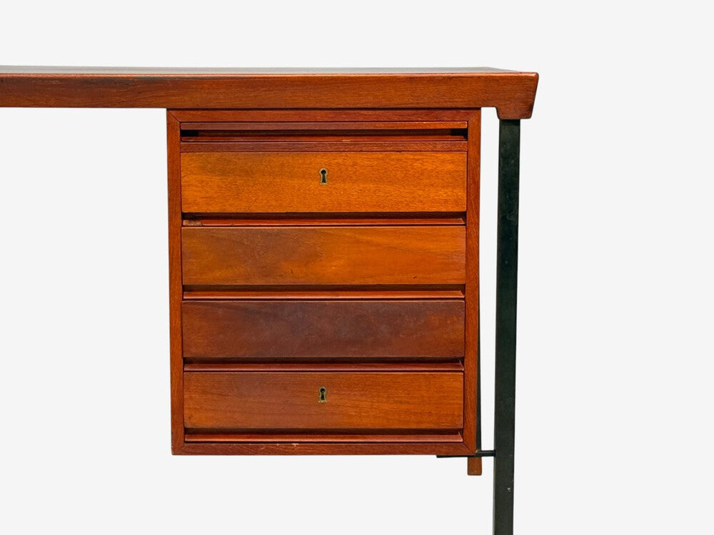 Peter Hvidt & Orla Mølgaard-Nielsen, Executive Desk, Teak, Steel, Denmark, 1959