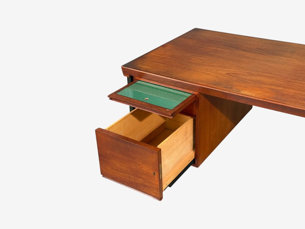 Peter Hvidt & Orla Mølgaard-Nielsen, Executive Desk, Teak, Steel, Denmark, 1959