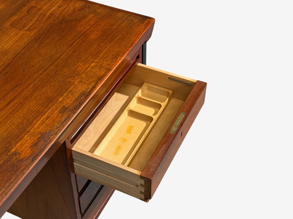 Peter Hvidt & Orla Mølgaard-Nielsen, Executive Desk, Teak, Steel, Denmark, 1959
