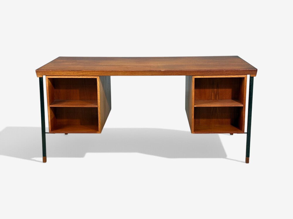 Peter Hvidt & Orla Mølgaard-Nielsen, Executive Desk, Teak, Steel, Denmark, 1959