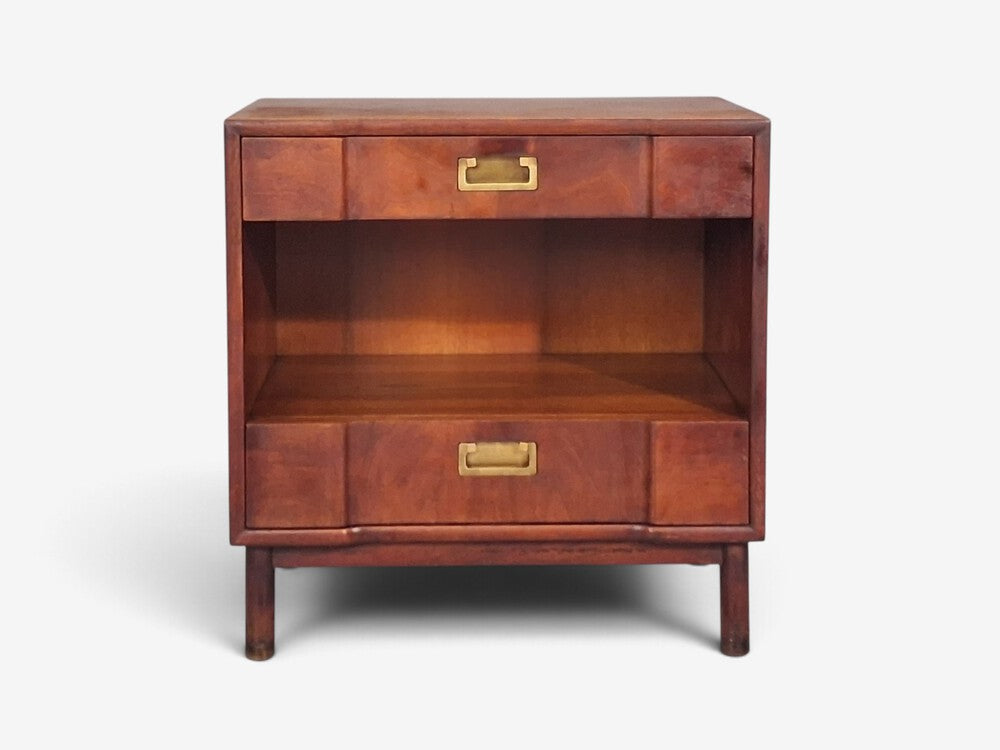 John Widdicomb, American Modern, Nightstand, Walnut, Brass, USA, 1960s