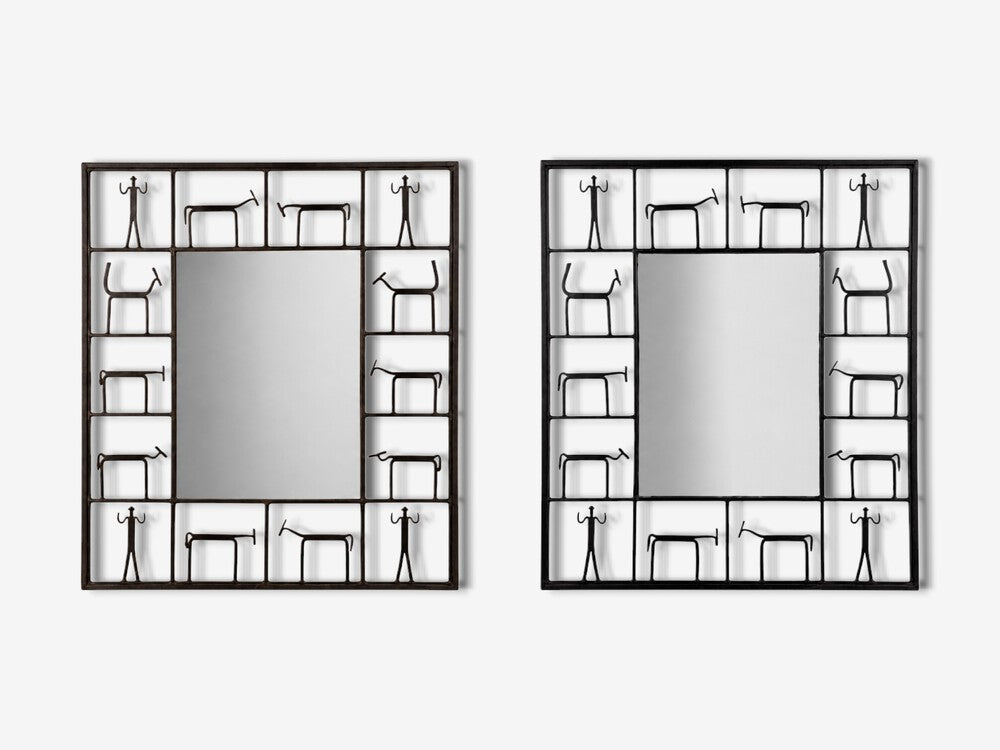 Frederic Weinberg, American Modern, Figural Wall Mirror, Iron, USA, 1950s
