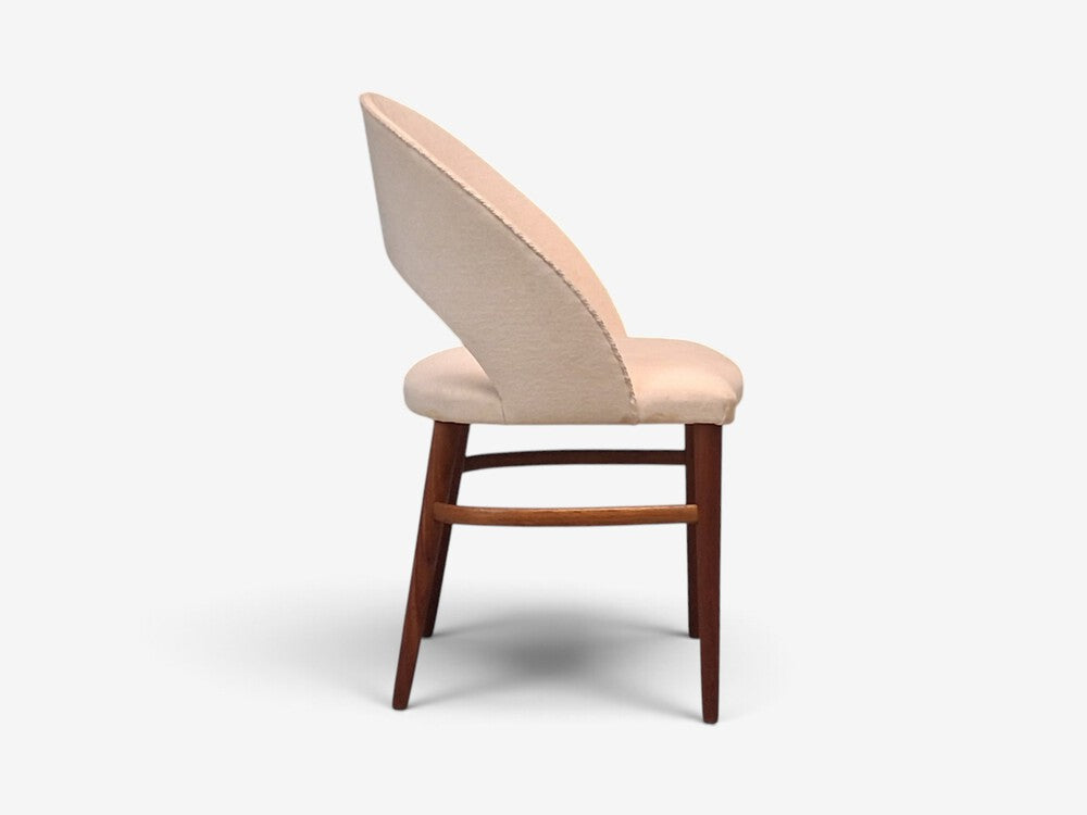 Bertil Fridhagen, Swedish Modern, Vanity Chair, Wood, Upholstery, Sweden, 1960s