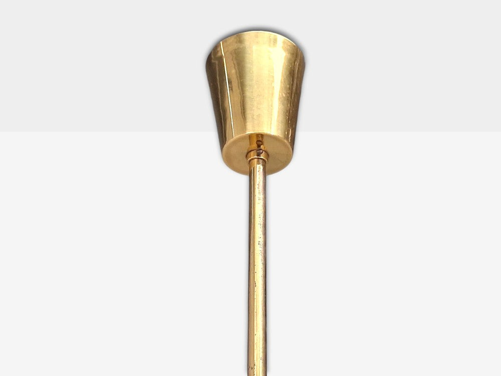 Axel Annell attr, Swedish Modern, Large Chandeliers, Brass, Sweden, 1960s