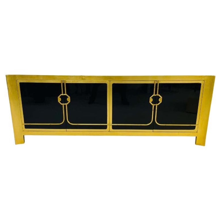 Mastercraft Mid-Century Modern Sideboard/Dresser, Ebony, Gilt Gold