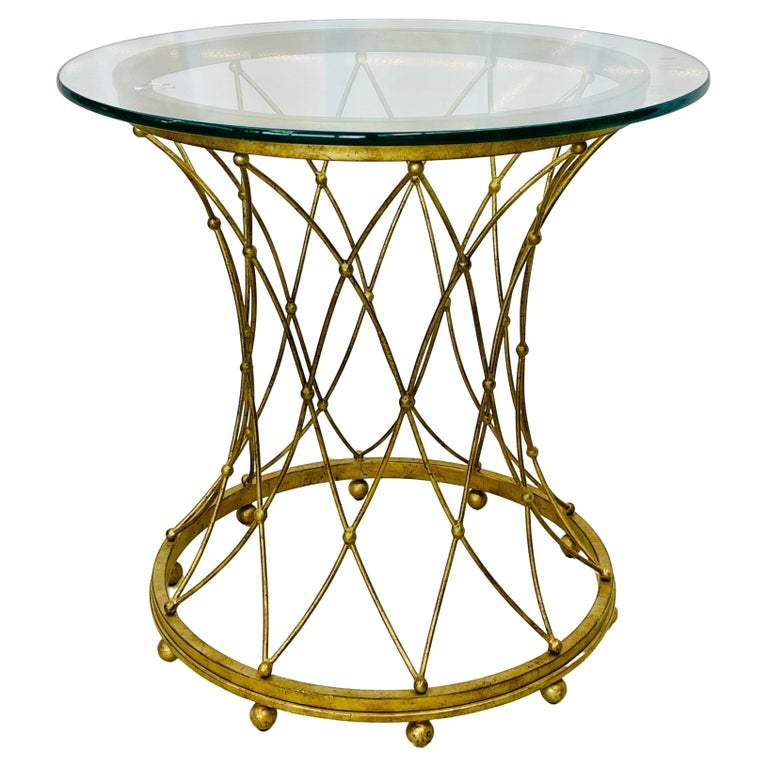 Neoclassical, Maison Jansen Style Round Gilt Metal Coffee Table, Side Table