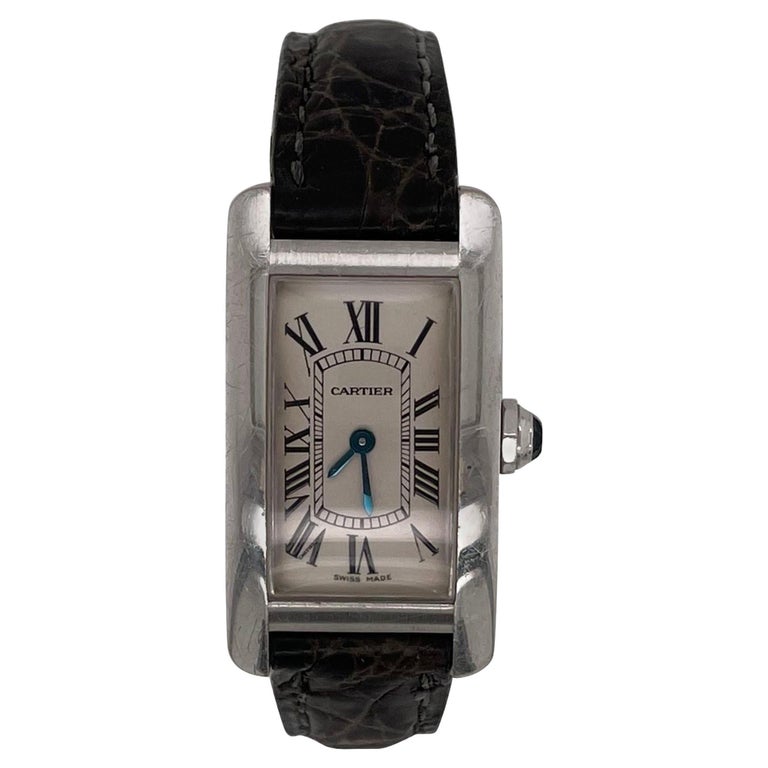 A Vintage Cartier Tank Allonge Wrist Watch, Alligator band