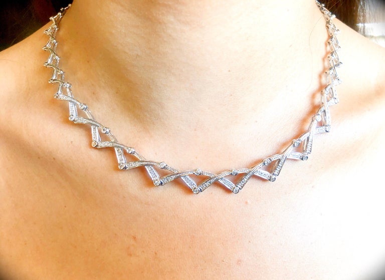 14 Karat Diamond Necklace 27.1 Grams Weight