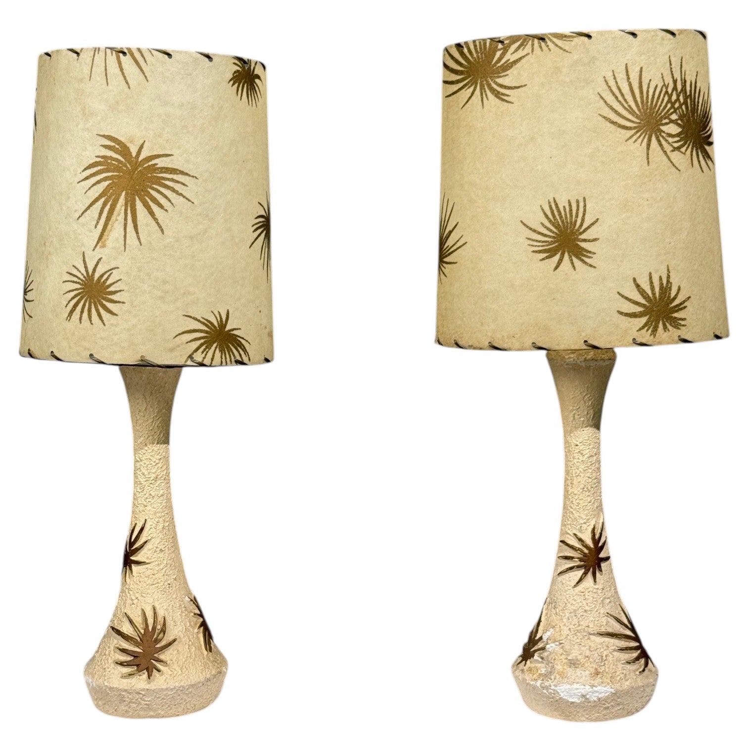 American Modern, Atomic Age Table Lamps, Chalkware, Fiberglass, USA, 1950s