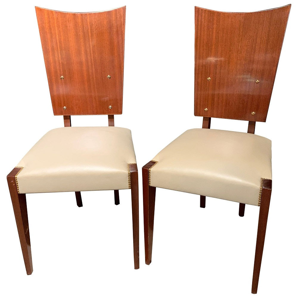 Set of Five French Andre Sornay Style Mid-Century Modern Dining / Side Chairs