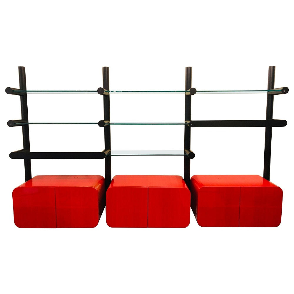 Pace Collection "Obra" Wall Unit Janet Schwietzer, Three Section Illuminated