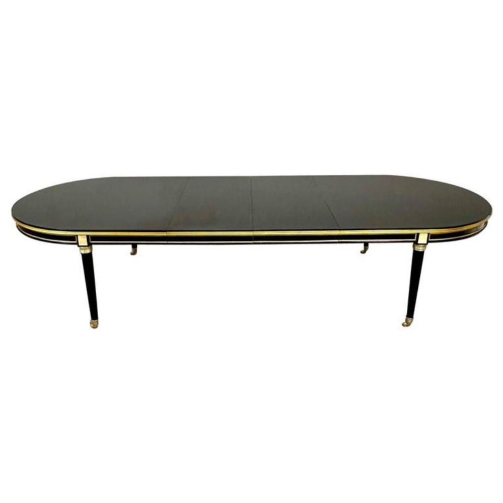 Monumental Louis XVI Hollywood Regency Dining Table, 15 Feet, Bronze Mounted
