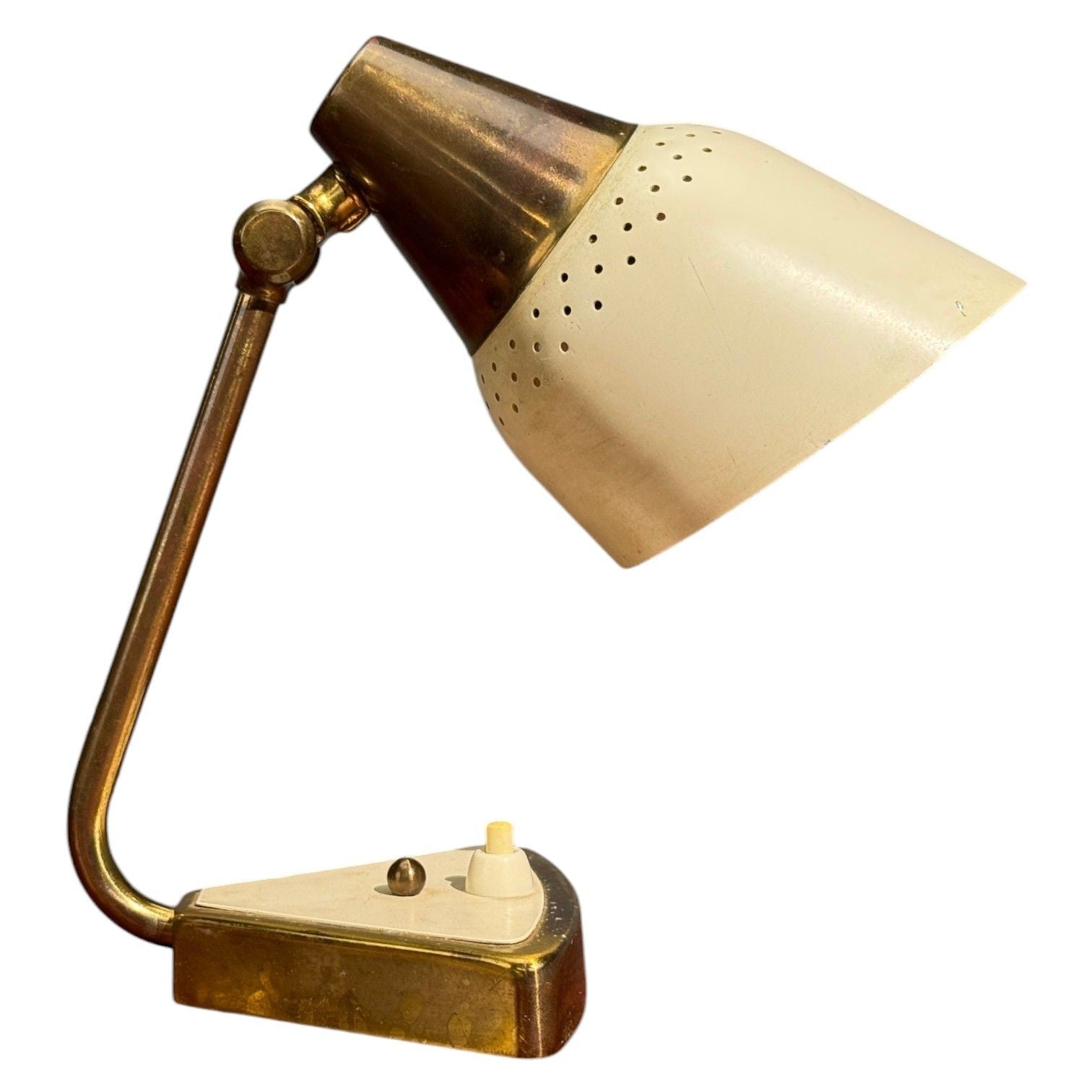 OBA, Swedish Modern, Desk Lamp, Brass, Metal,Sweden, 1950s