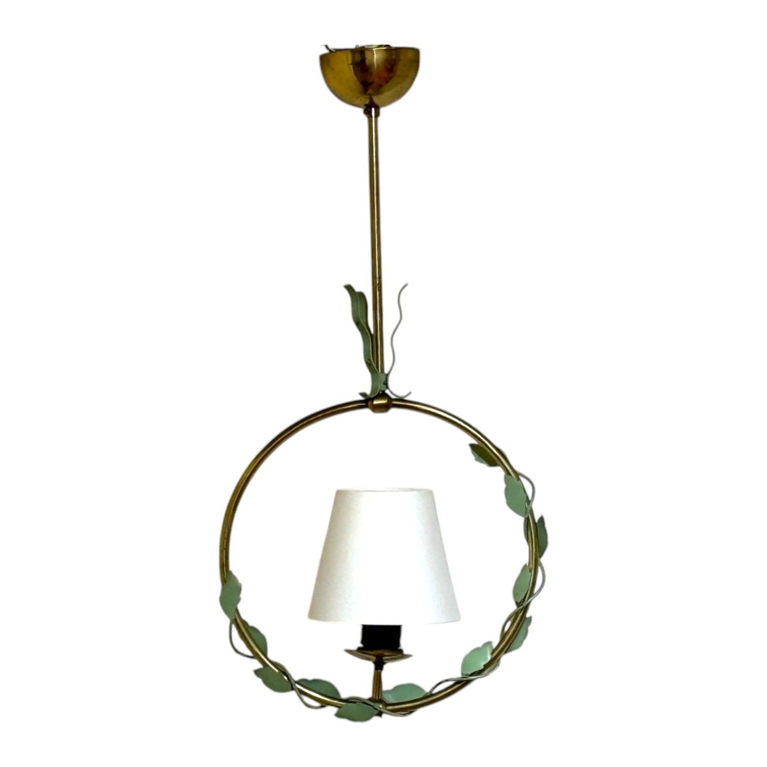 Nybro Armaturfabrik, Swedish Modern, Brass, Metal, Pendant Light, Sweden, 1950s