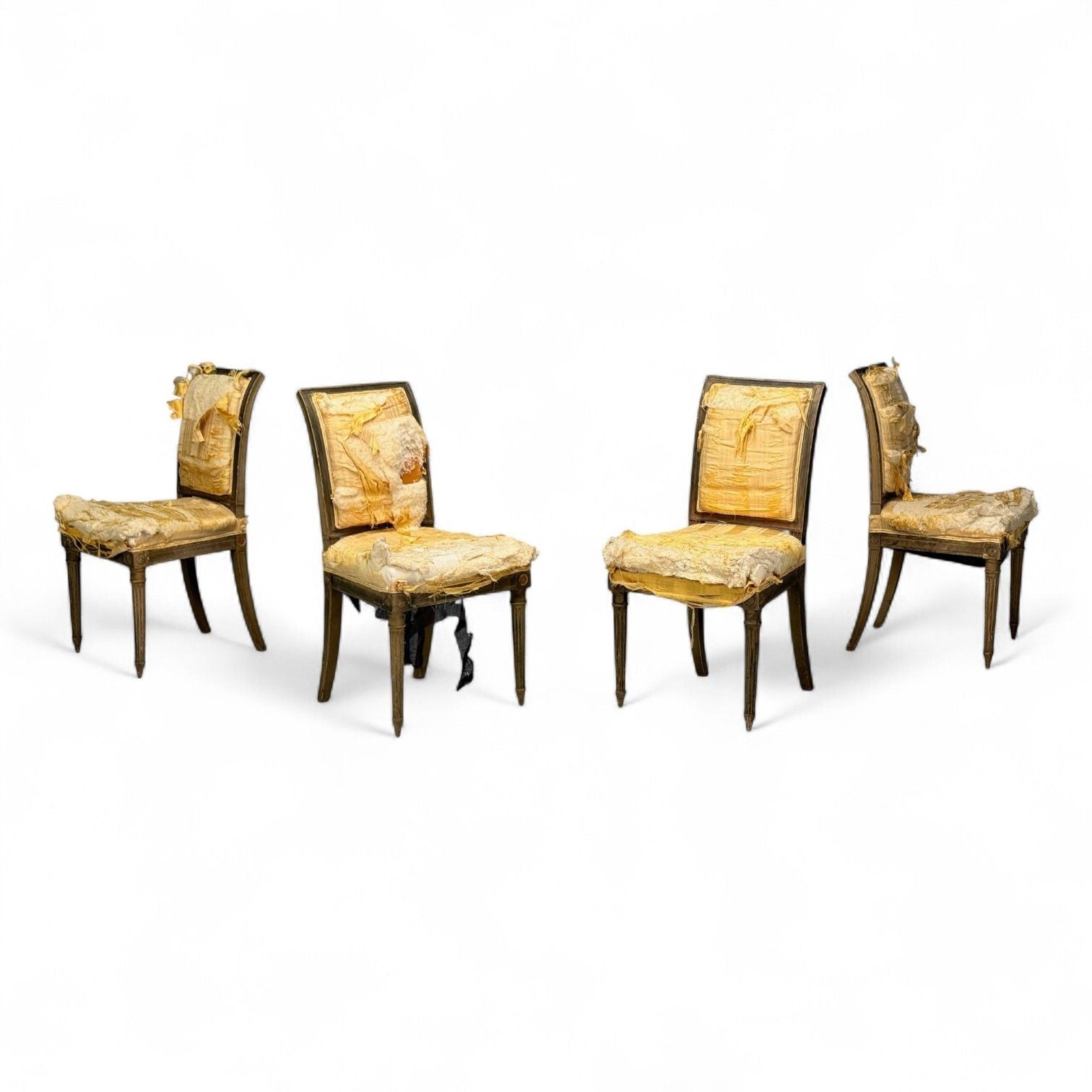 L. Alavoine & Cie, Louis XVI Style, Wood, Fabric, Dining Chairs, France, 19th C.