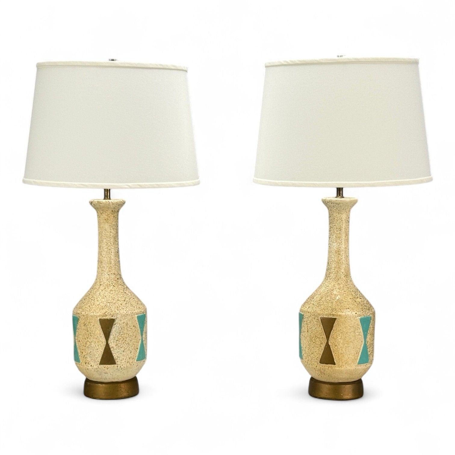 American Modern, Chalkware, Metal, Table Lamps, USA, 1950s