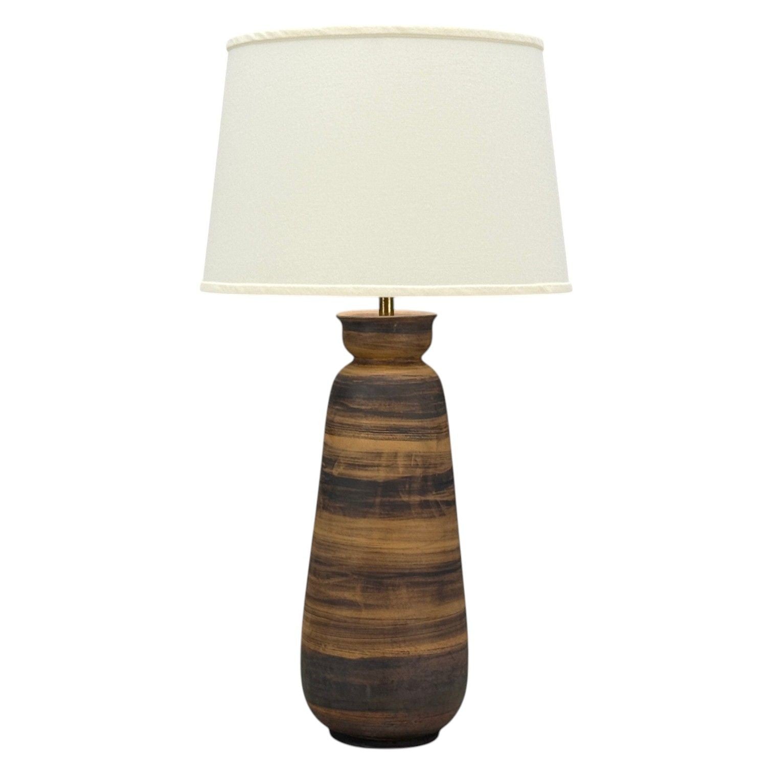 Aldo Londi Bitossi, Ceramic, Brass, Table Lamp, Italy, 1950s