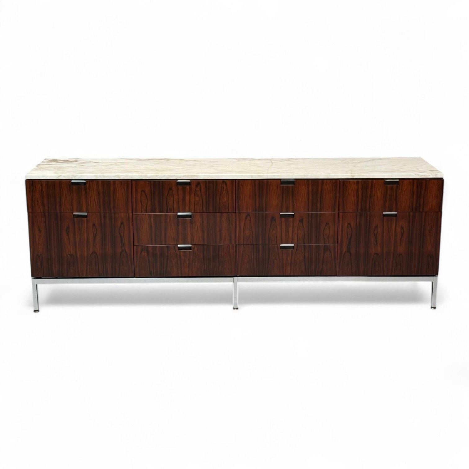 Florence Knoll, Rosewood, Chrome, Marble, Sideboard, USA, 1960s