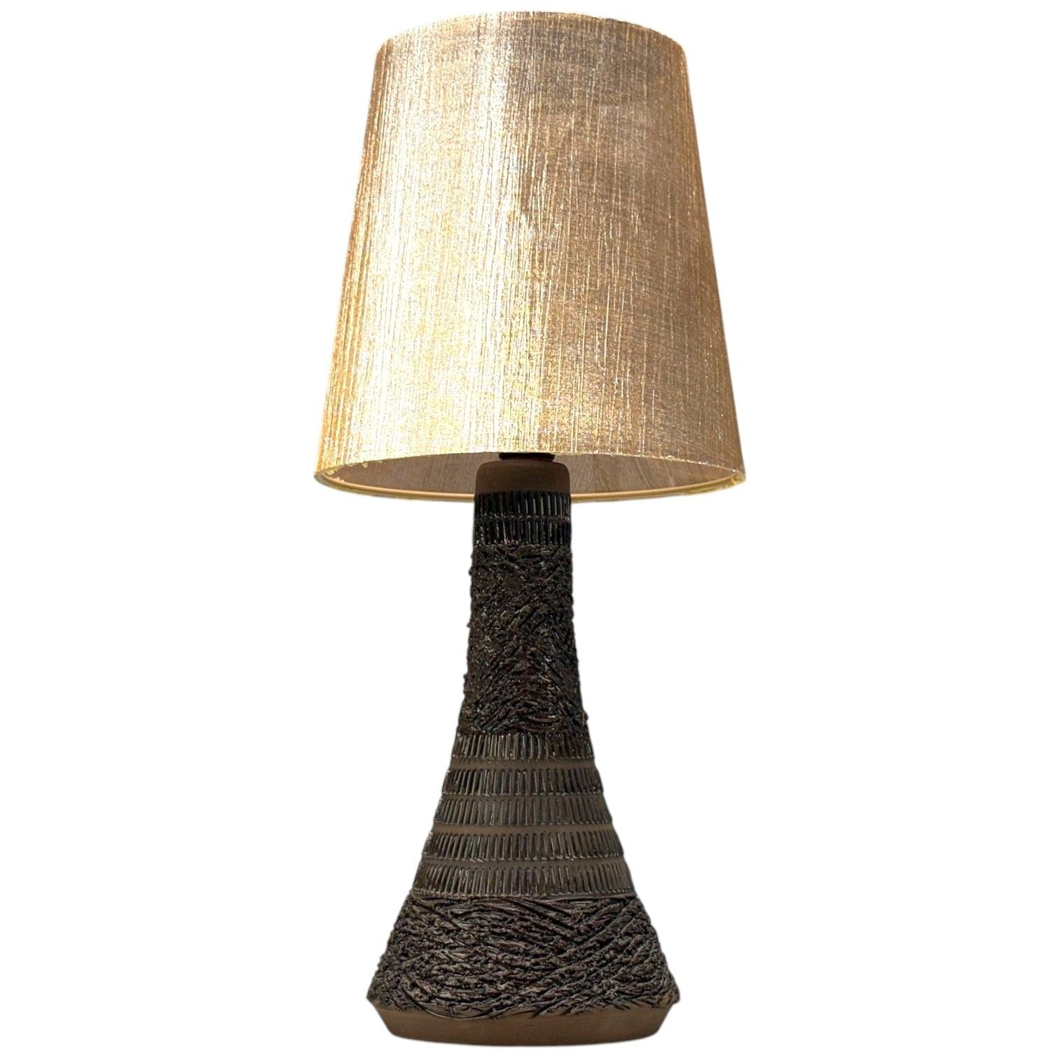 Nila Keramik, Brown Ceramic, Table Lamp, Sweden, 1970s