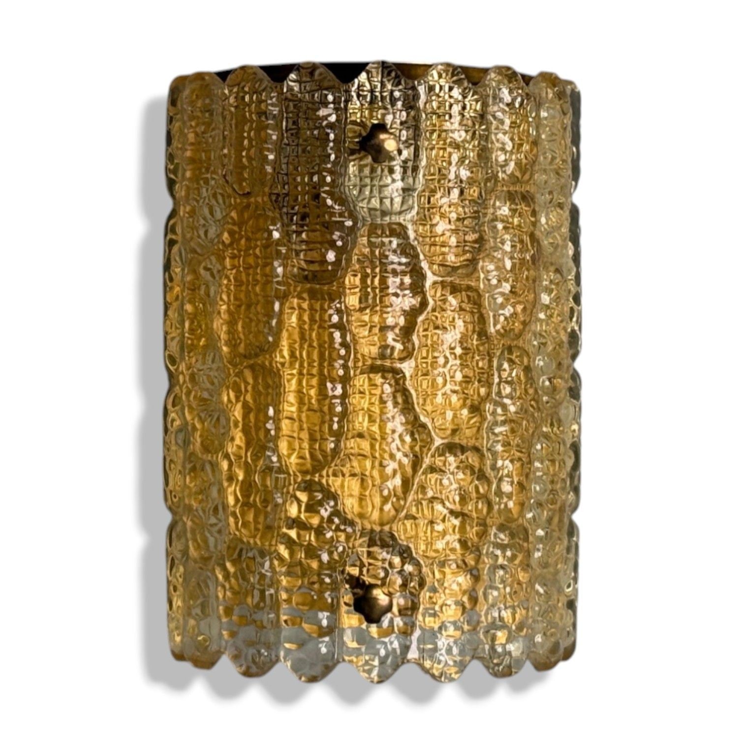 Orrefors, Swedish Modern, Brass, Glass, Wall Light, Sweden, 1960s