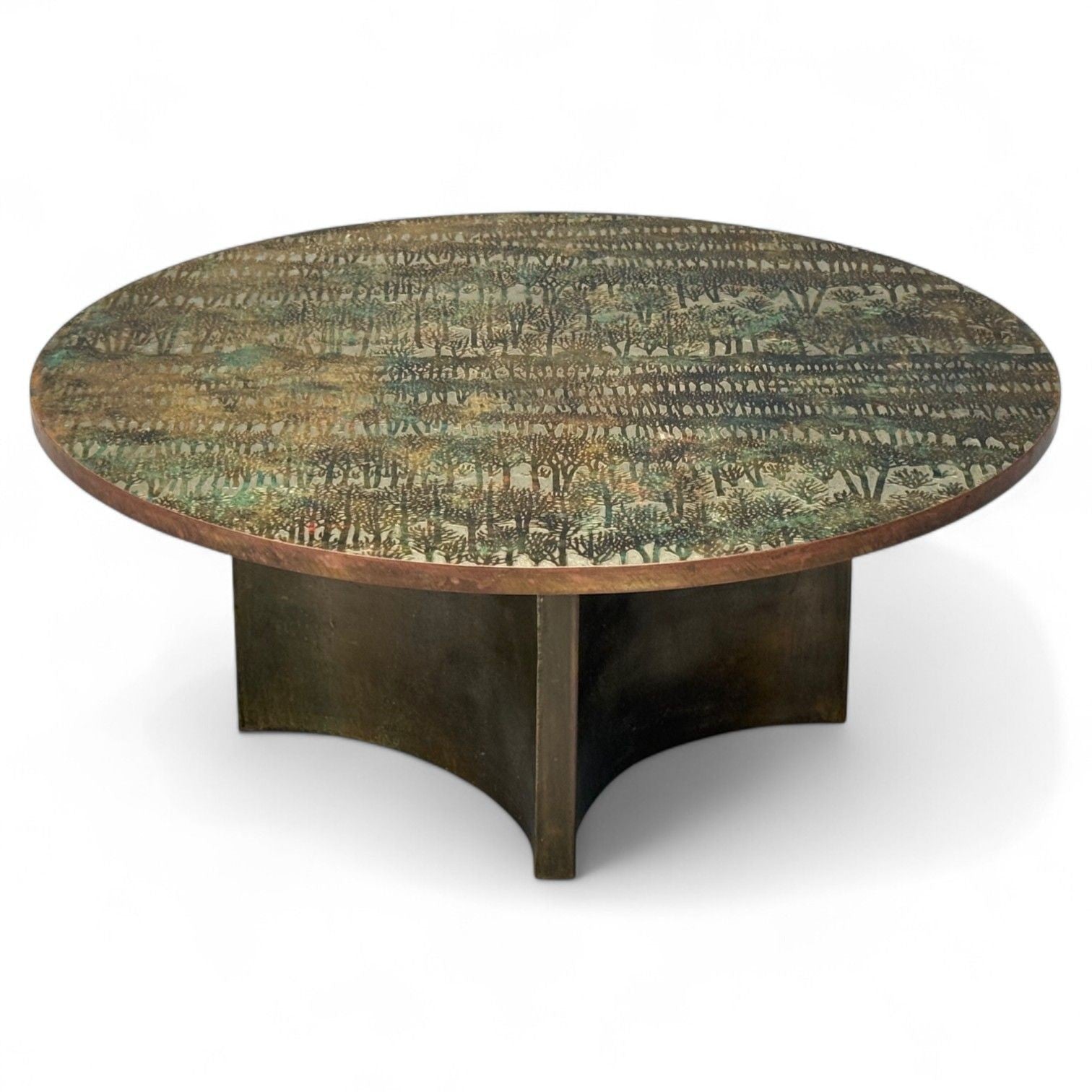 Philip & Kelvin LaVerne, Bronze, Eternal Forest Coffee Table, USA, 1960s