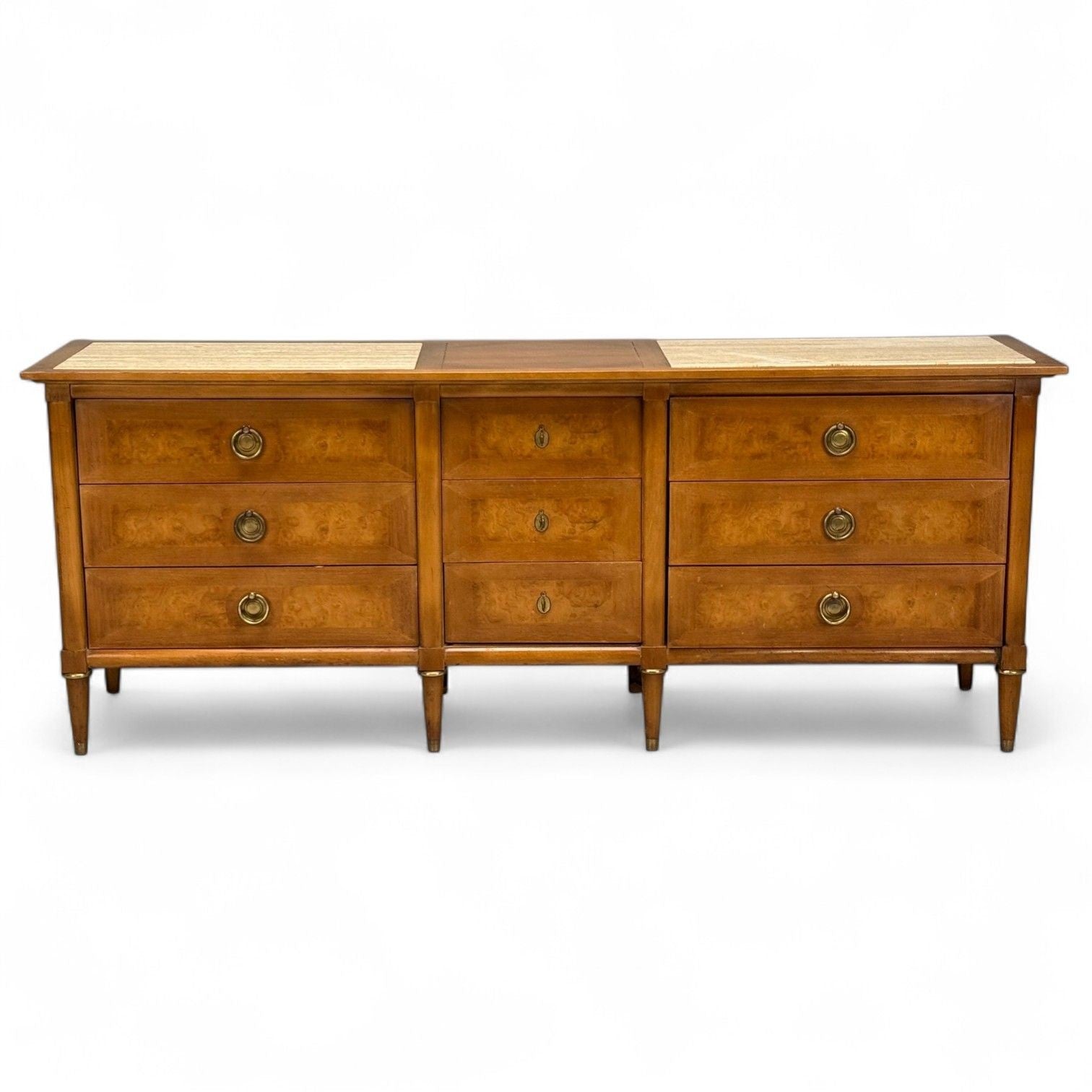 American of Martinsville, Walnut, Travertine, Sideboard, USA, 1960s