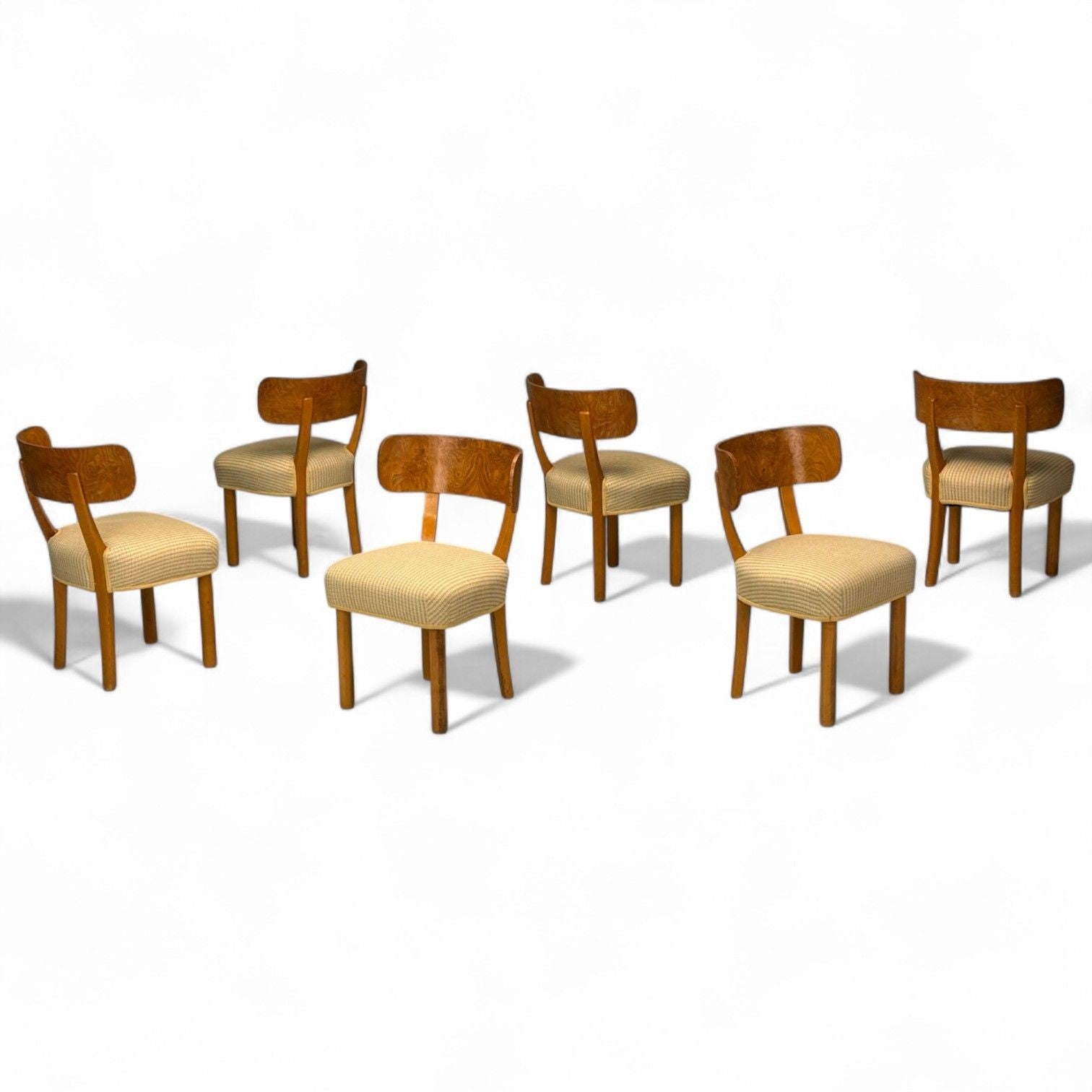 Axel Einar Hjorth, Nordiska Kompaniet, Birch, Rare Birka Chairs, Sweden, 1930s