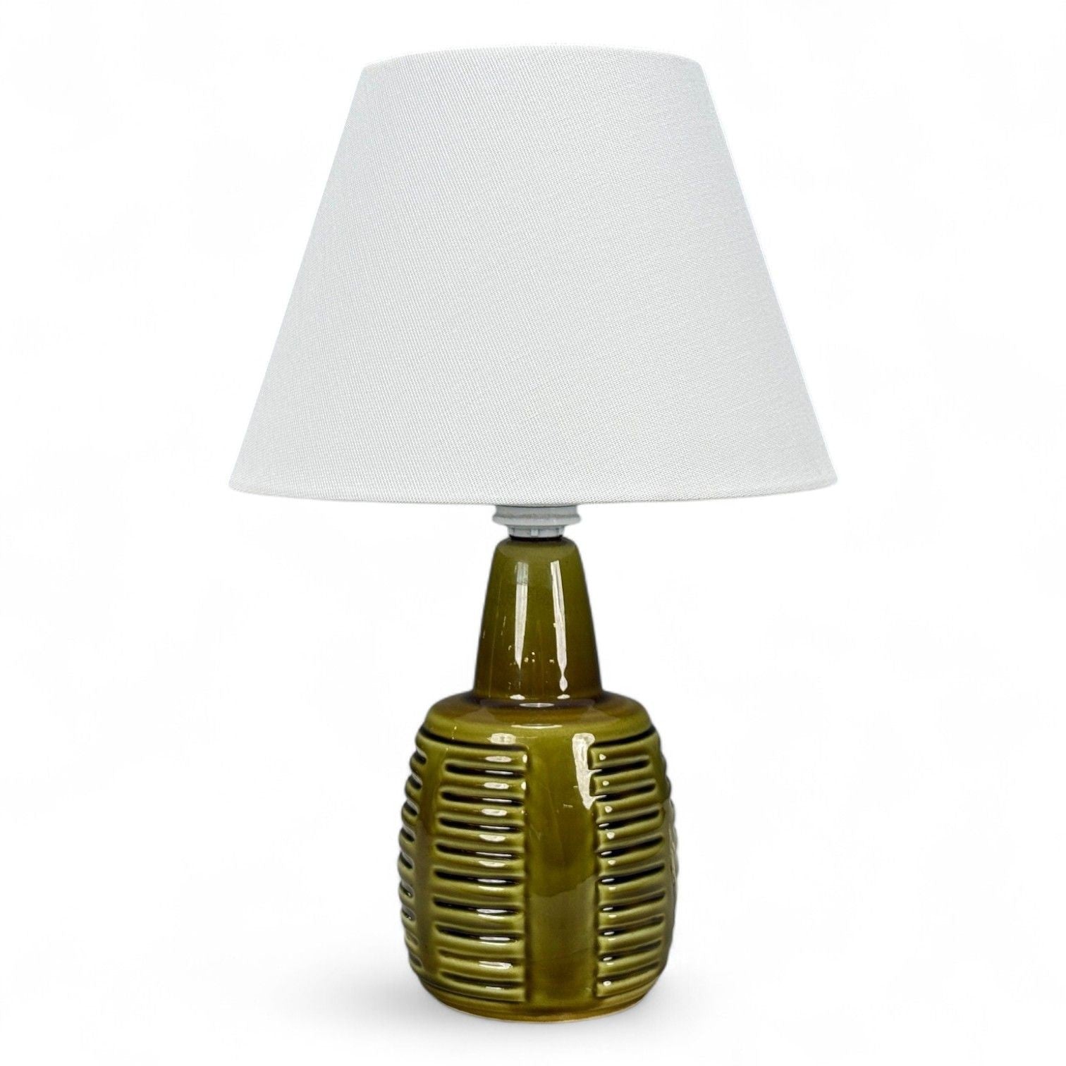 Einar Johansen, Danish Modern, Green Stoneware, Table Lamp, Denmark, 1970s