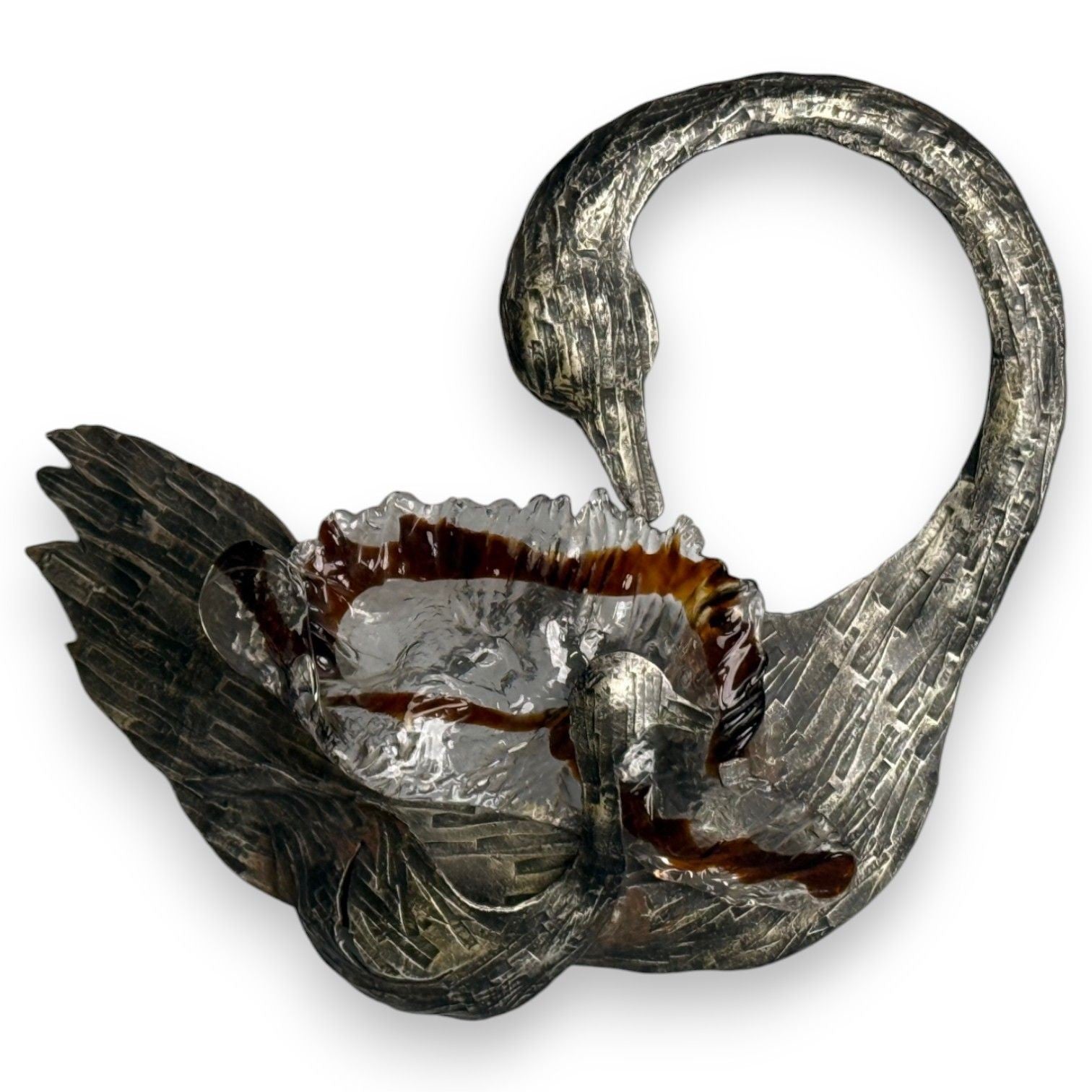 Italian Modern, Patinated Metal, Art Glass, Large Wall Sconce, Italy, 1960s