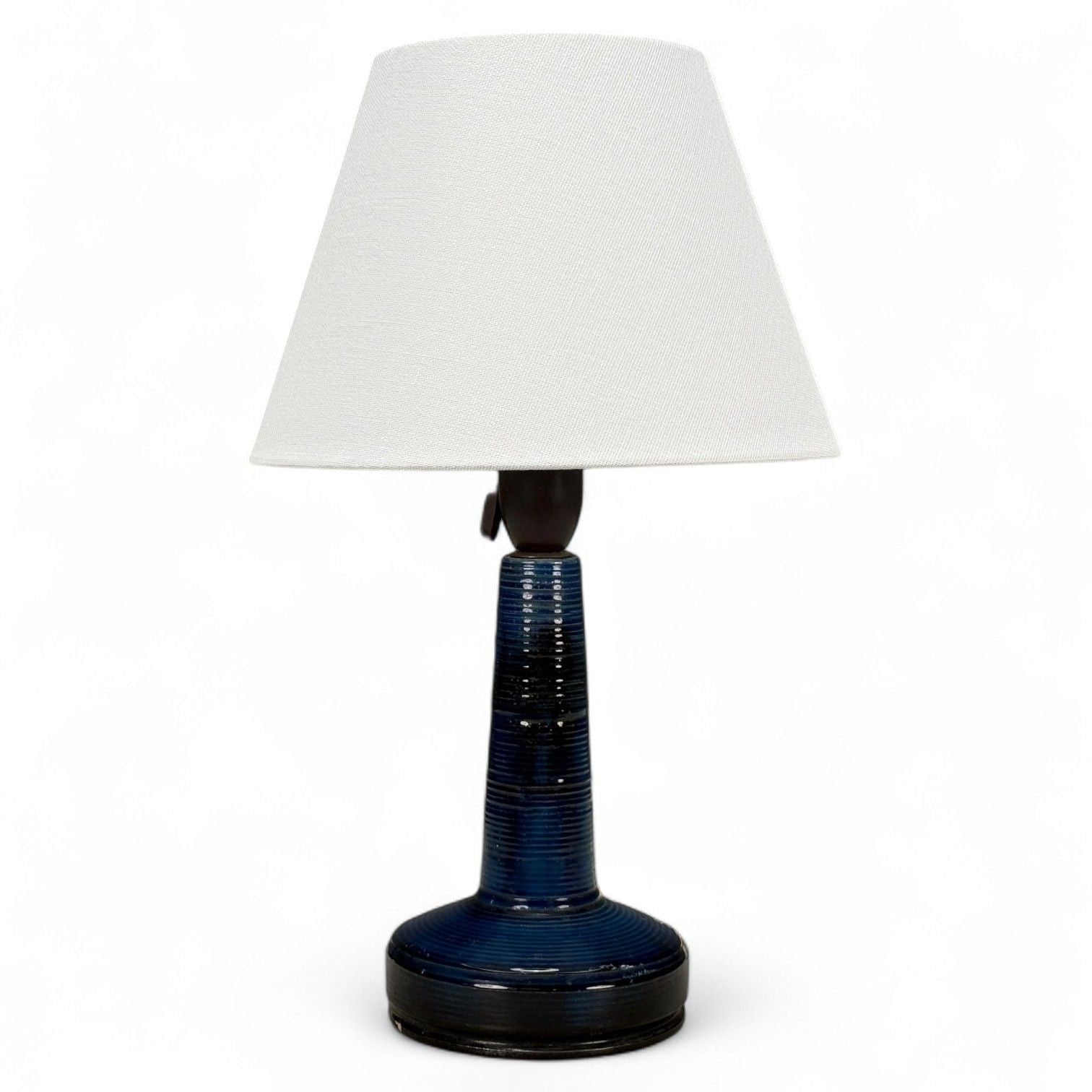 J. Holstein Keramik, Blue Stoneware, Table Lamp, Denmark, 1960s