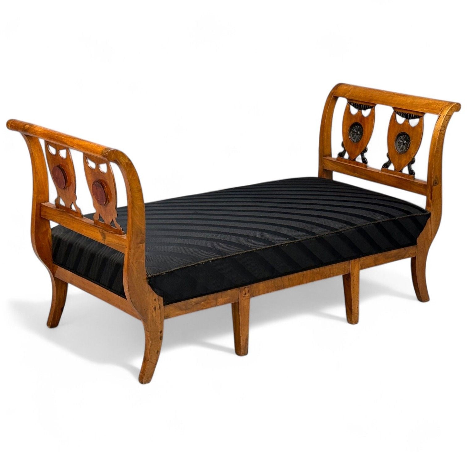 Biedermeier Style, Fruitwood, Black Fabric, Daybed, USA, 19th c.